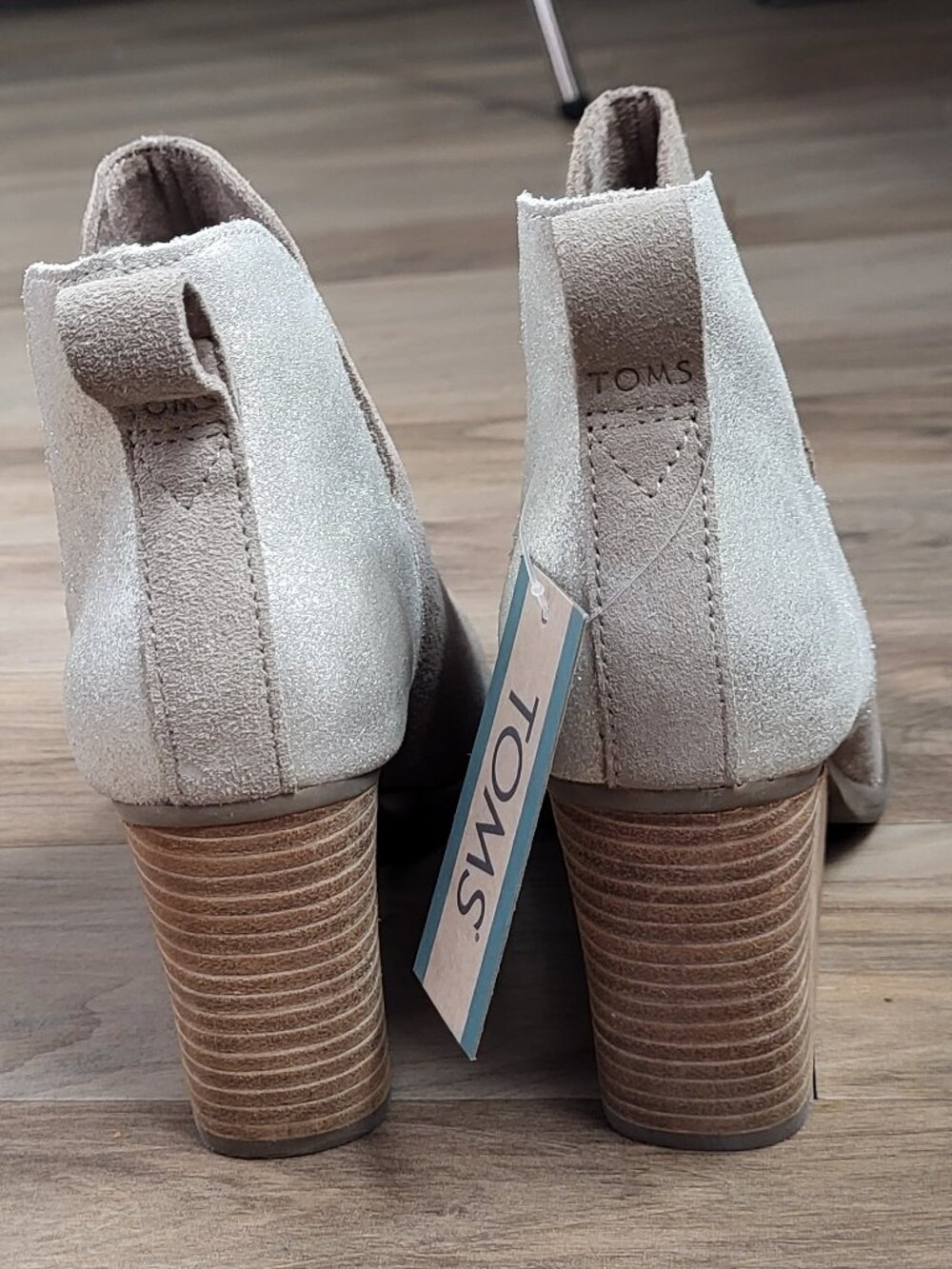 Tom's Eliza Suede Sculpted Wedge Booties Size 7 - Picture 10 of 12